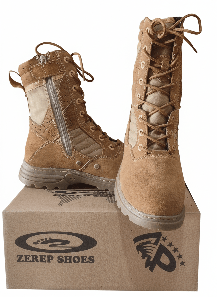 Zraptor Brown Genuine Leather Boots Materials
