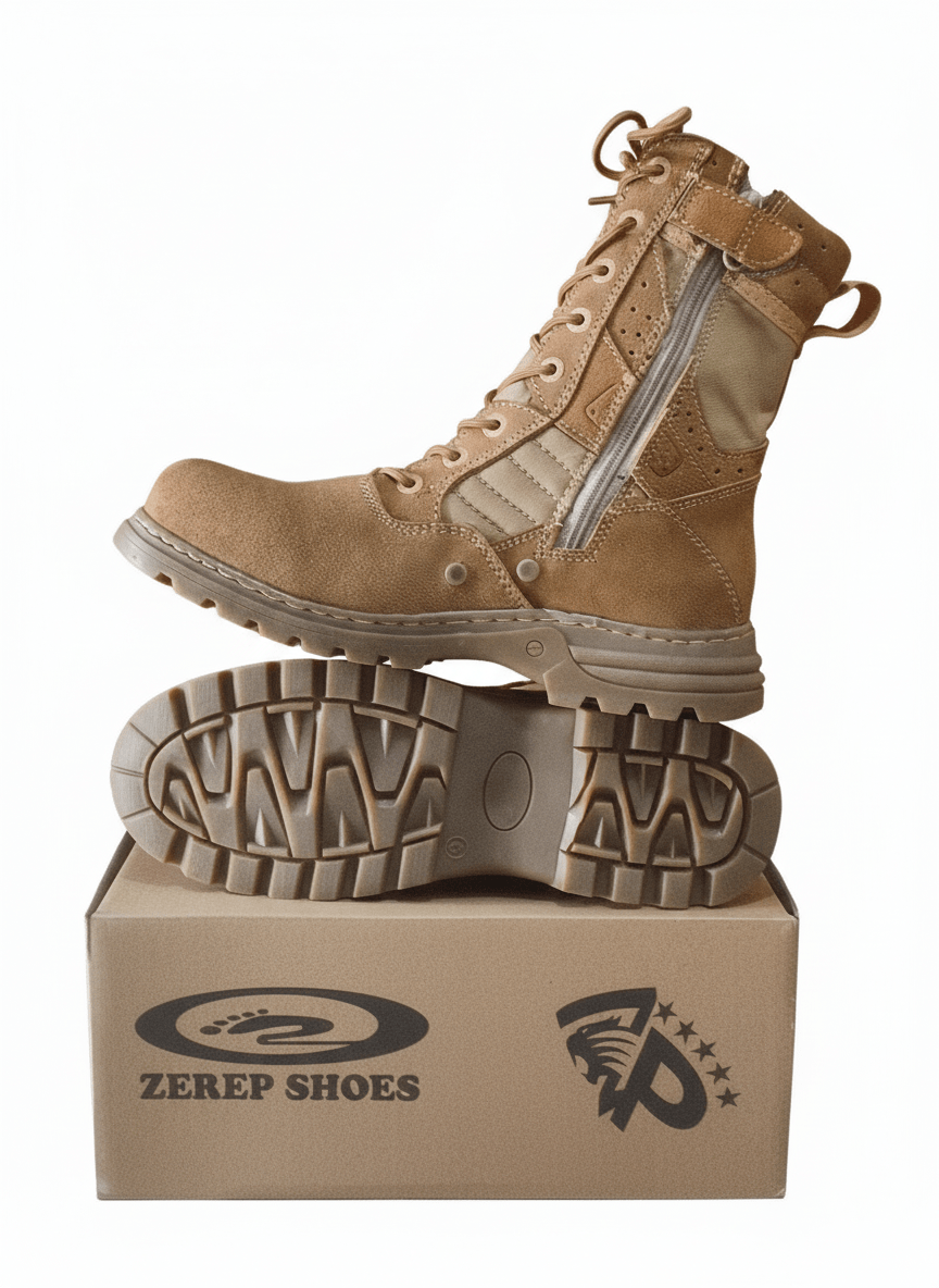Zraptor Brown Genuine Leather Boots Materials