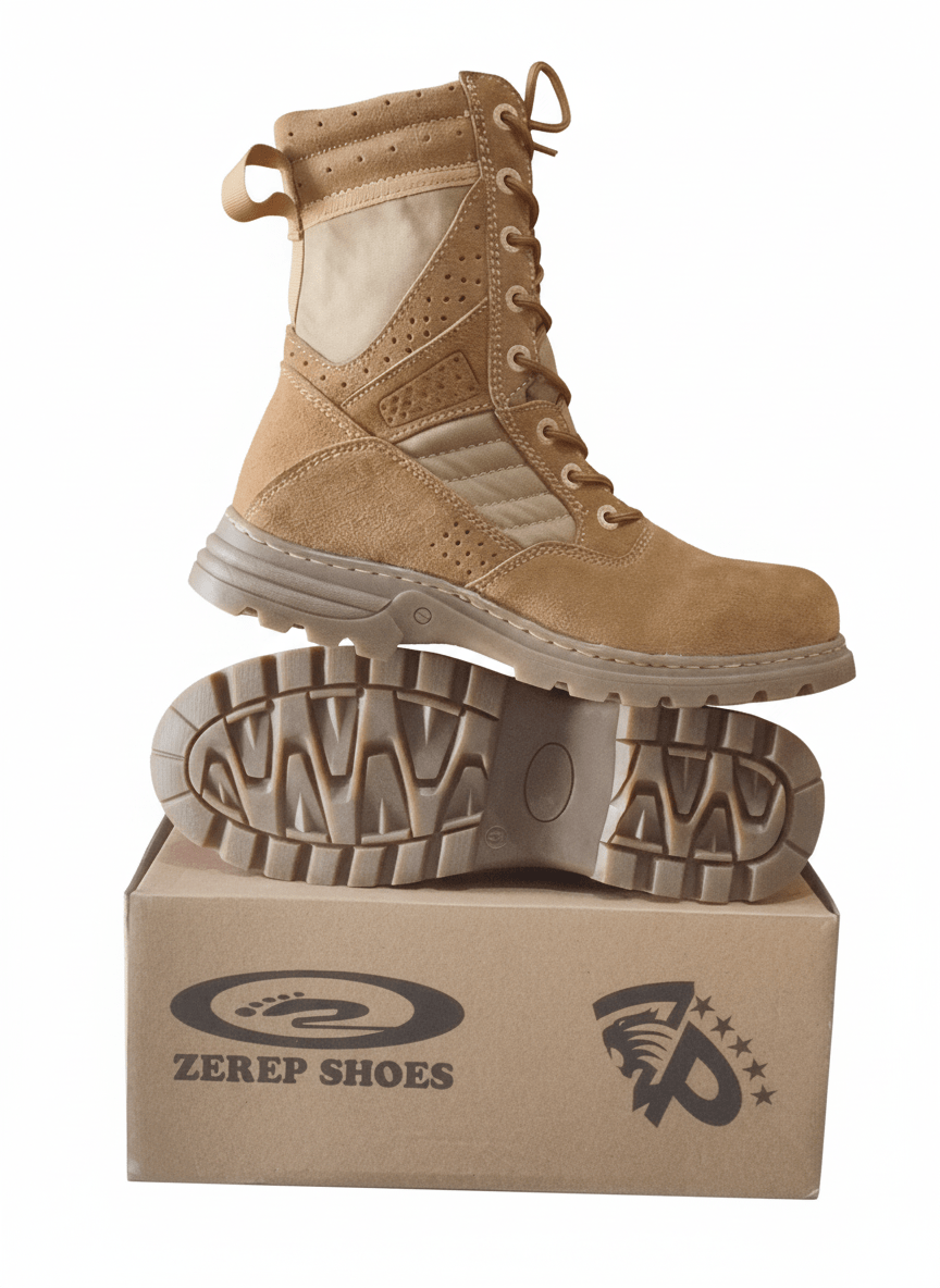 Zraptor Brown Genuine Leather Boots Materials