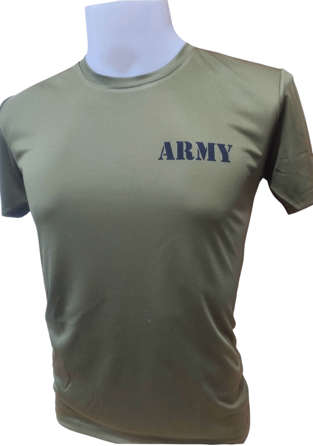 Dry Fit Army Green T-Shirt, Active-Dry Plain Army Green, Quick-Dry Army Workout Shirt